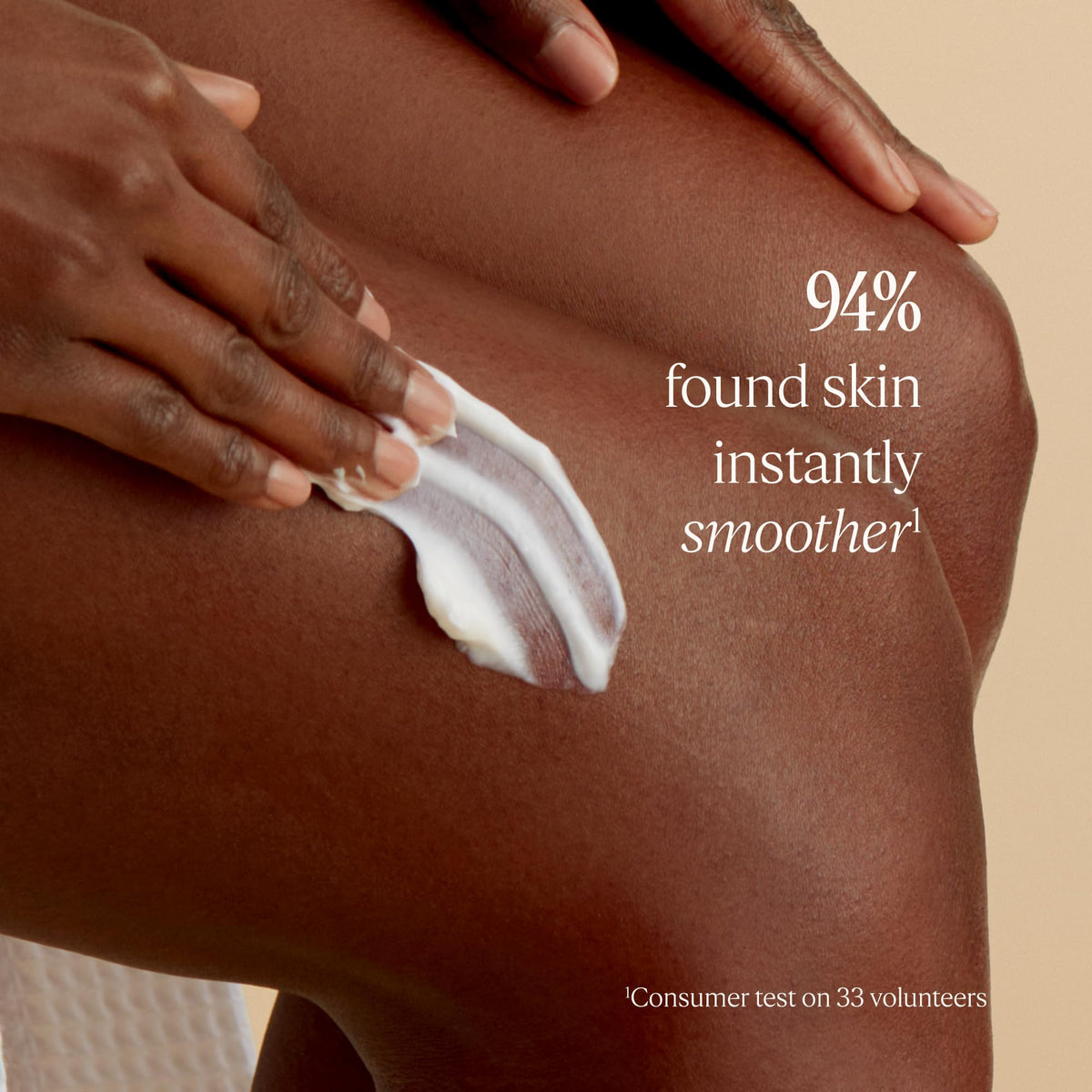 L'OCCITANE pouring lotion from open cap showing easy application benefit
