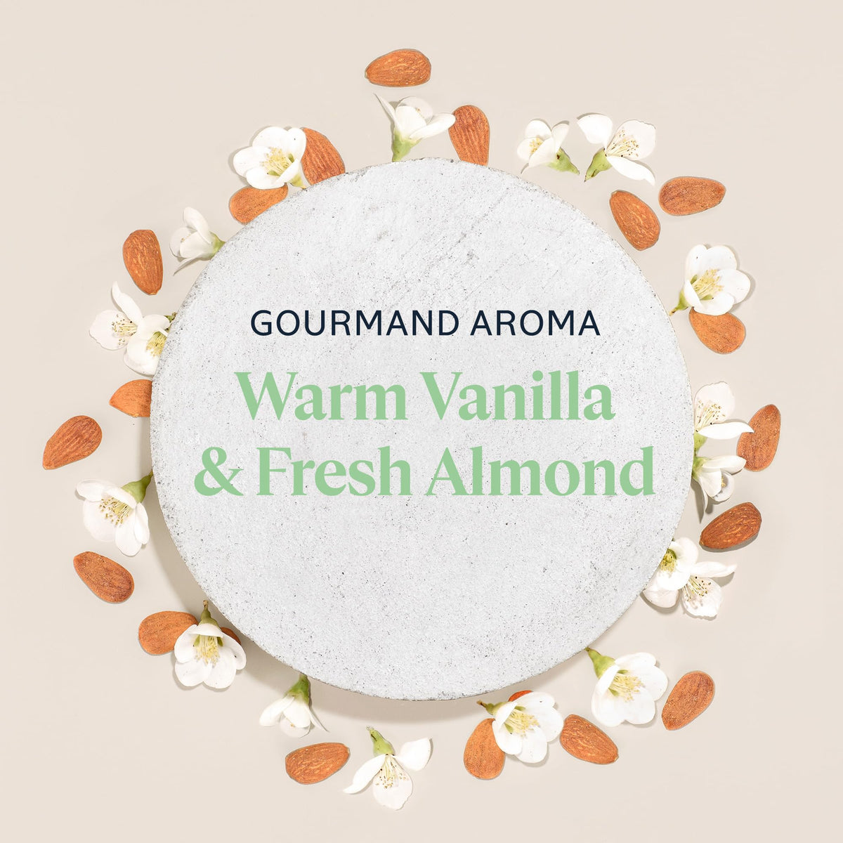 L'Occitane product label close-up emphasizing almond content and quality