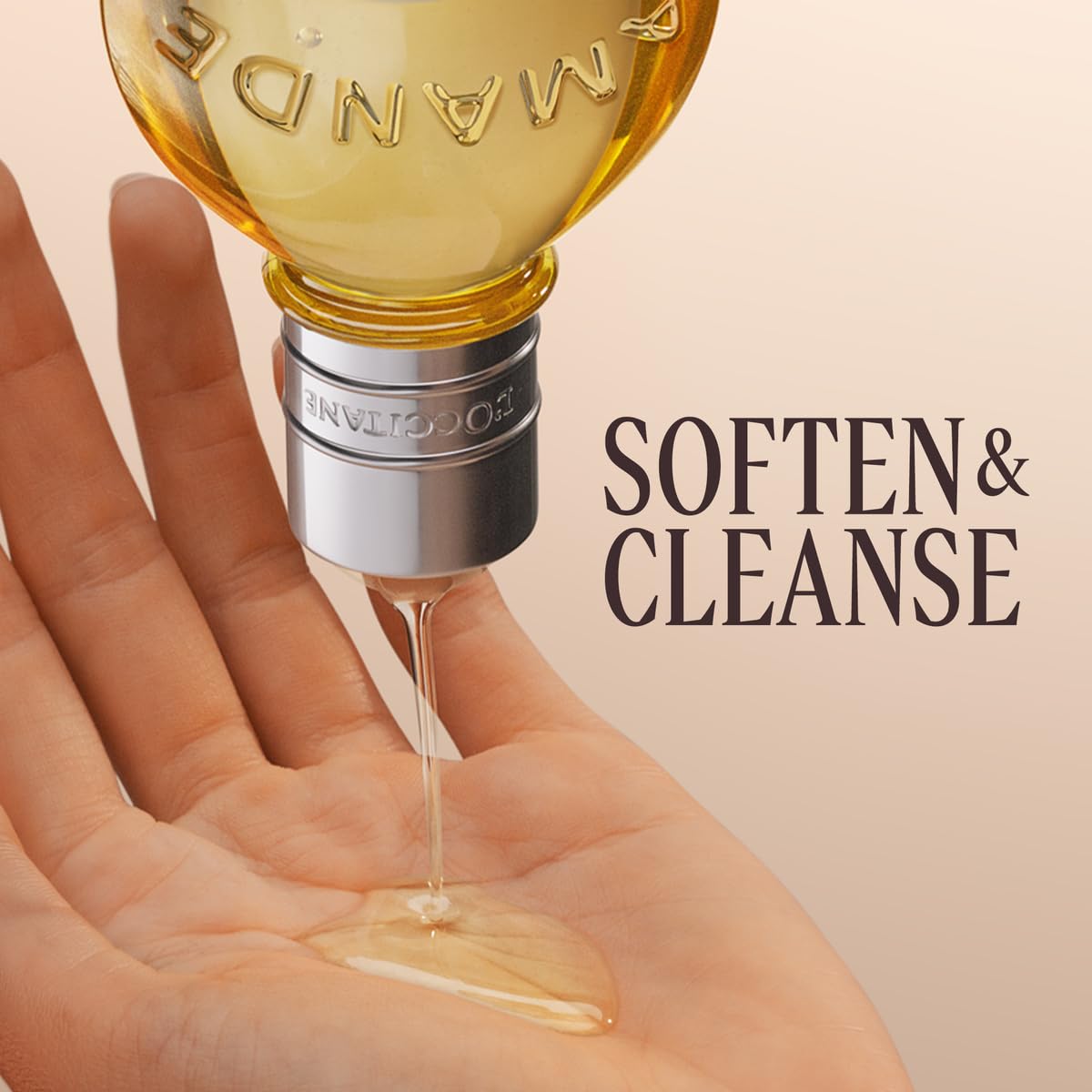 L'OCCITANE oil pouring texture illustrating easy spread and richness