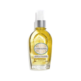 L'Occitane bottle front view showing almond oil and moisturizing benefit