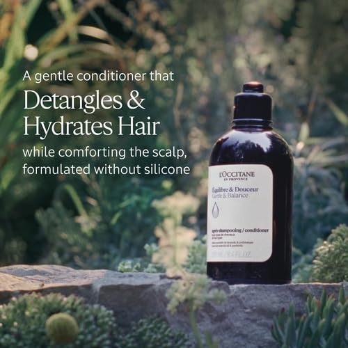 Close-up of conditioner texture on palm showing creamy lightweight formula and easy detangling benefit