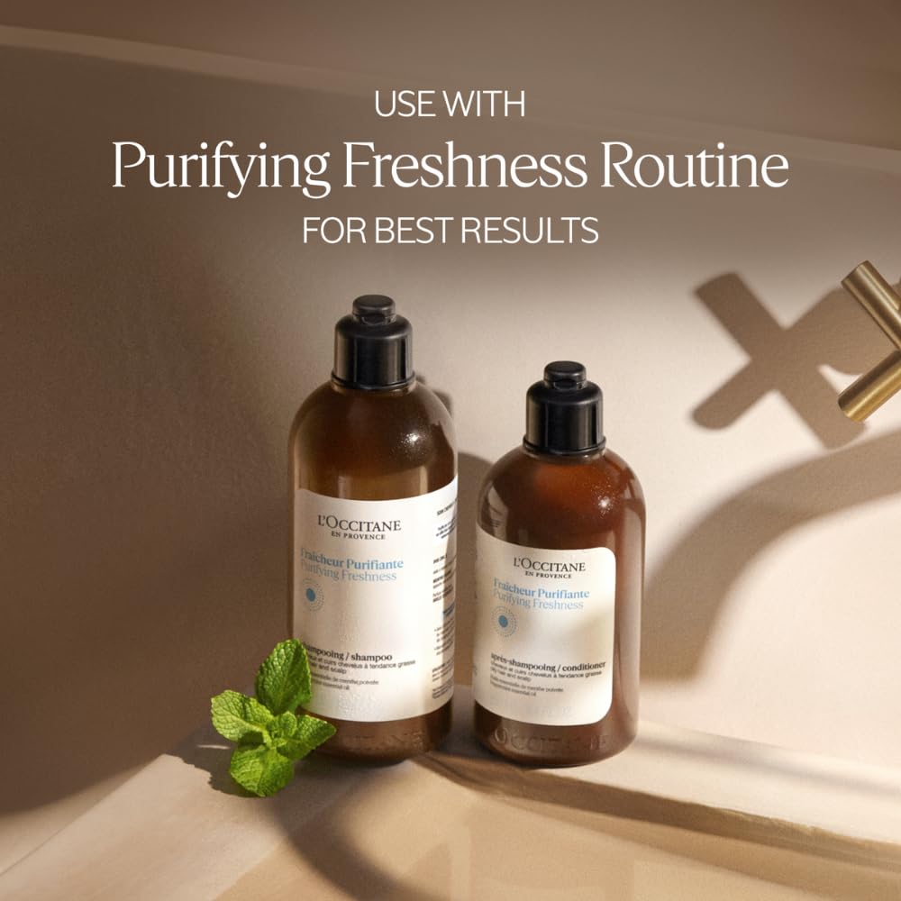 L'Occitane shampoo in shower scene demonstrating refreshing scalp-feel and daily use