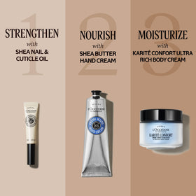 L'Occitane before and after cuticle image showing visible smoothing benefit