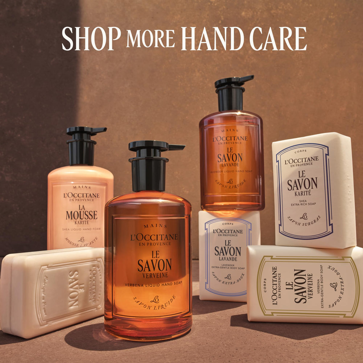 L'OCCITANE used in shower lifestyle image conveying full-body refresh and uplifting scent benefit