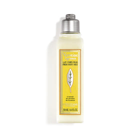L'OCCITANE front bottle showing fresh verbena packaging and clear branding benefit: recognizable gift-ready design