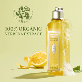 L'OCCITANE refill beside original bottle illustrating waste-reduction benefit