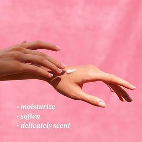 L'OCCITANE rose-scented tube label highlighting floral fragrance and moisturization