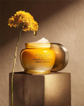 L'OCCITANE cream texture close-up demonstrating rich hydrating cashmere feel