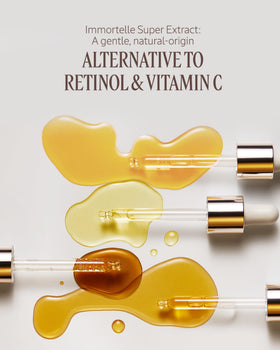 L'OCCITANE immortelle flower and extract display highlighting botanical active