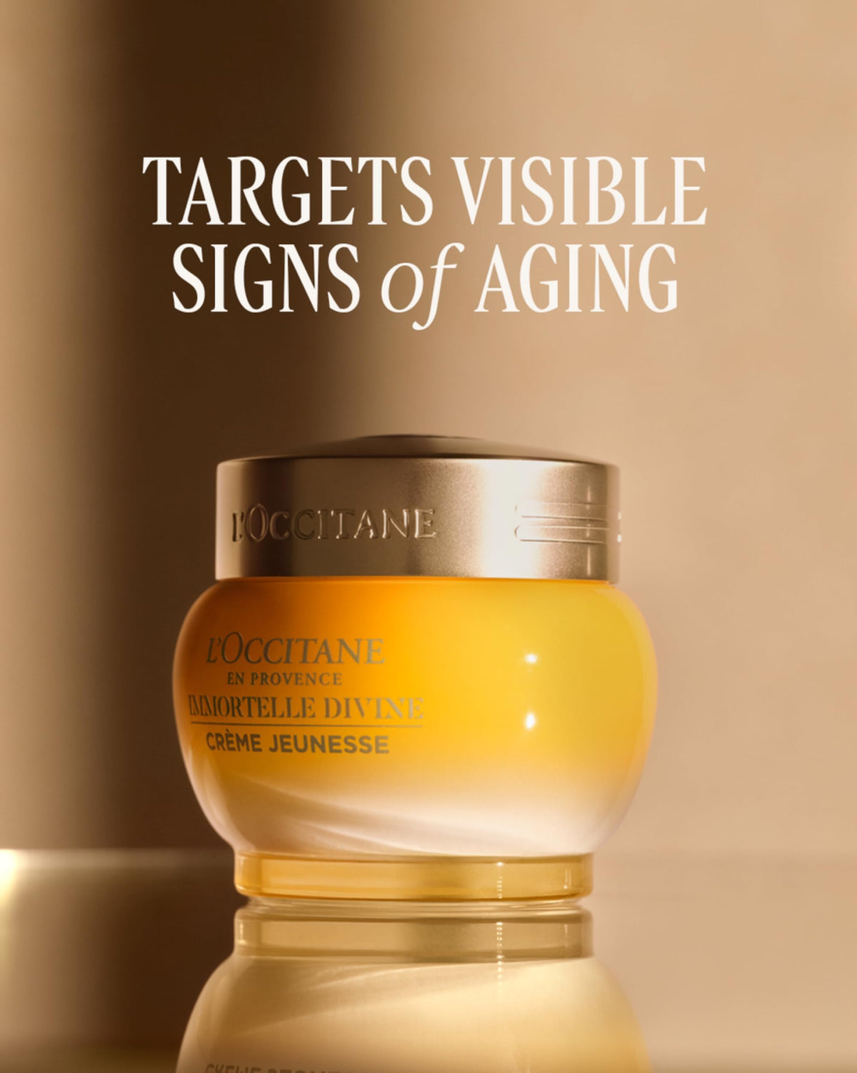 L'OCCITANE open jar top view revealing smooth cream and nourishing finish