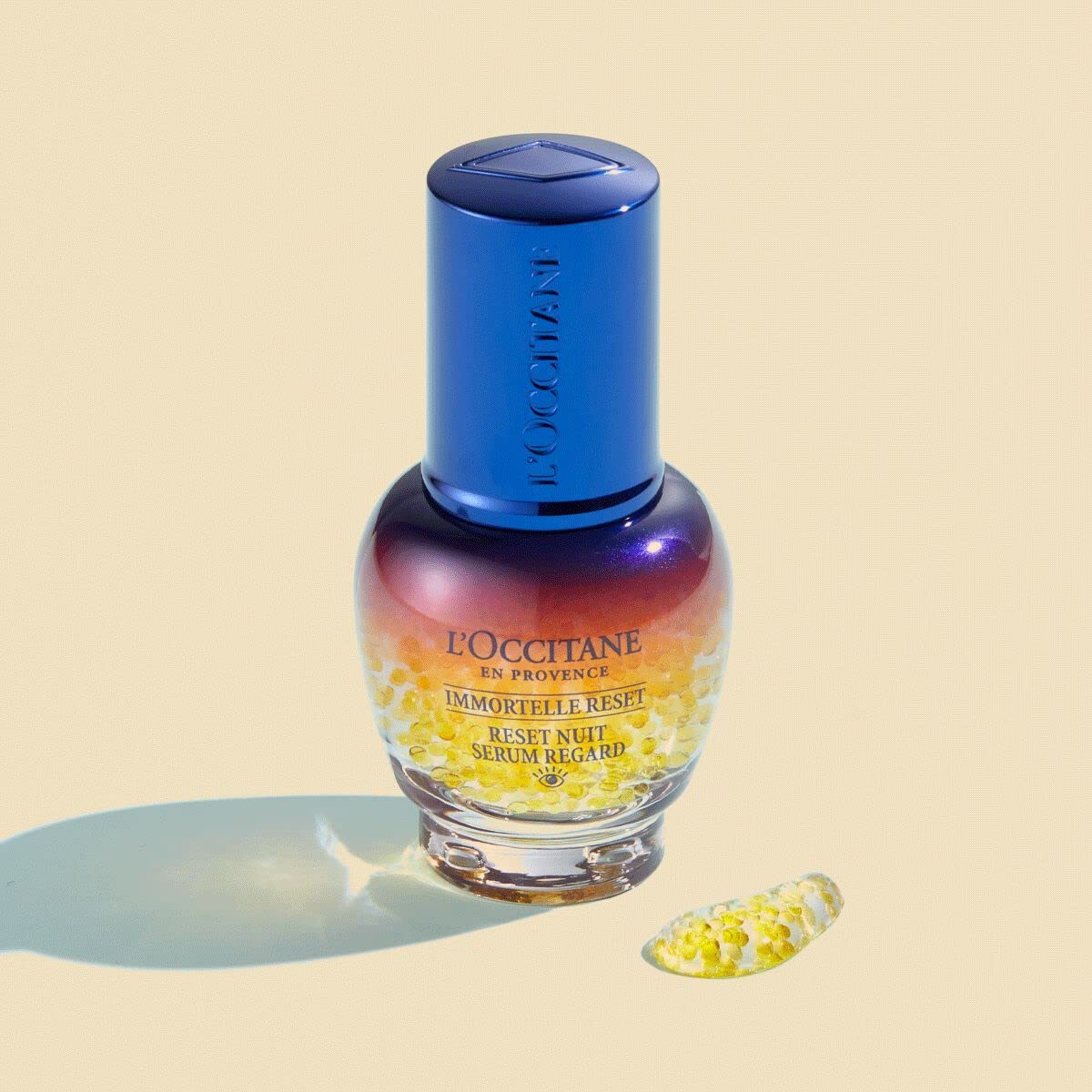 L'OCCITANE pump and cap detail highlighting precise dispensing and hygienic design