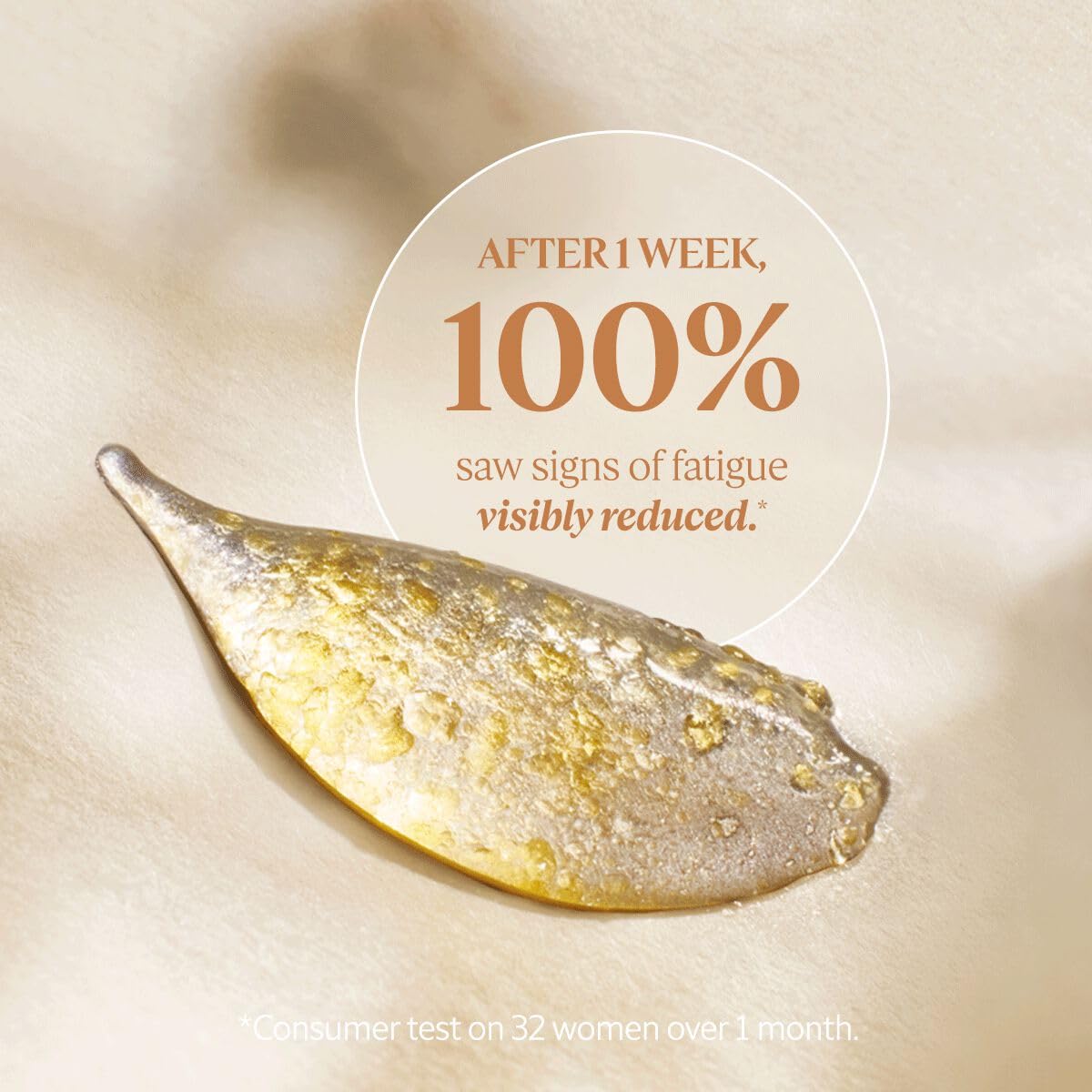 L'OCCITANE texture close-up with golden microcapsules for smoothing benefits