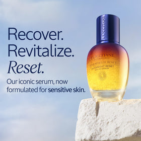 L'Occitane pump dispensing product emphasizing controlled application benefit