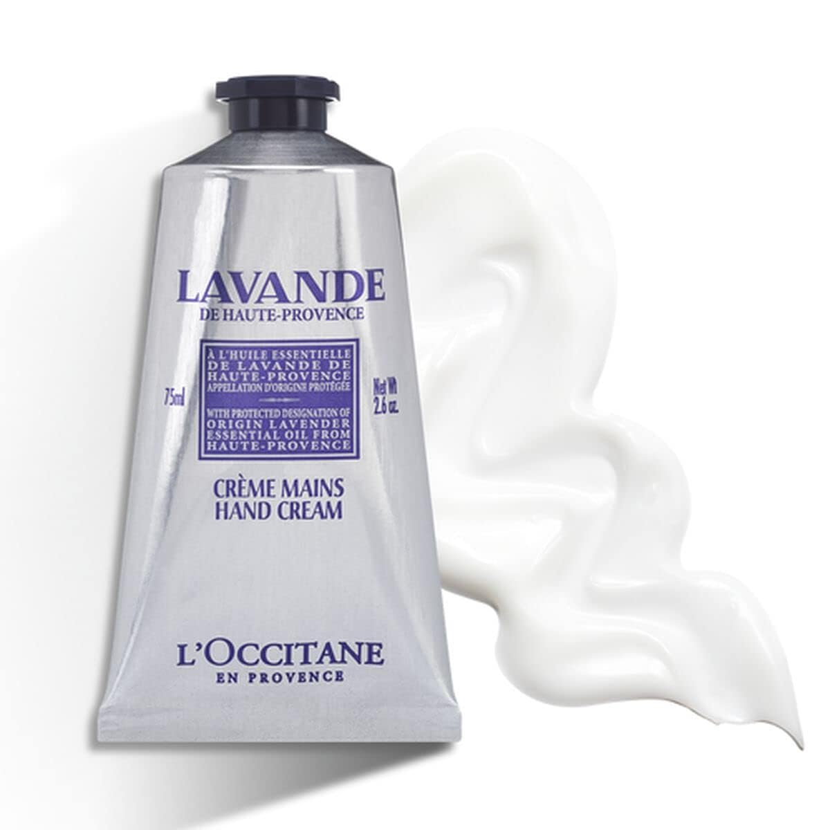 L'Occitane cap and label close-up highlighting quality packaging and easy use