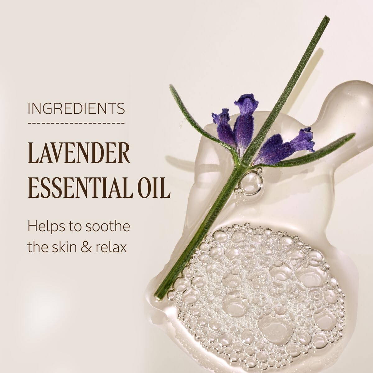 L'OCCITANE label detail highlighting lavender essential oil and product information