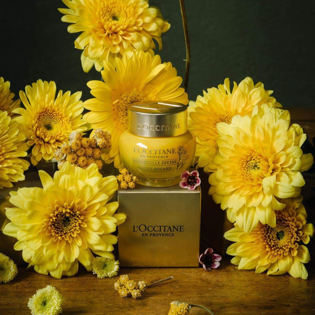 L'Occitane packaging label detail highlighting ingredients and sustainable sourcing