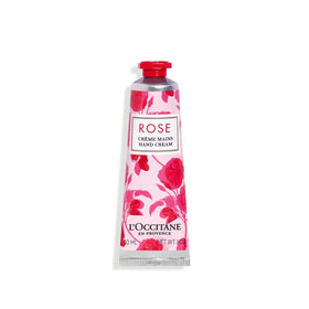 L'Occitane Rose Hand Cream front tube displaying size and rose branding for easy travel