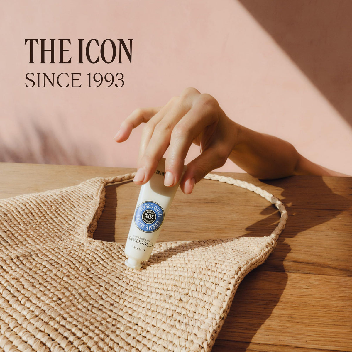 L'OCCITANE tube on nightstand suggesting nightly hand care routine