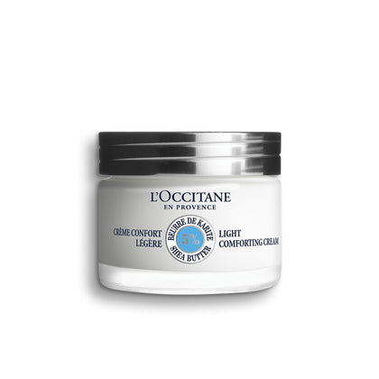 L'OCCITANE front jar view showing product label and compact design benefits hydration