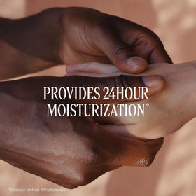 L'OCCITANE cream in palm demonstrating smooth fast absorption
