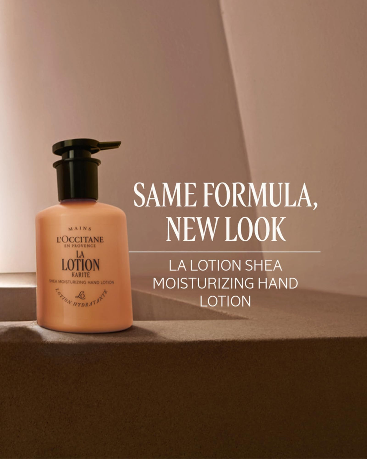 L'Occitane texture swipe showing creamy lotion and fast absorption benefit