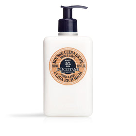 L'Occitane shea wash front bottle showing size and label for easy identification and gift giving