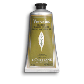 L'OCCITANE front packaging showing compact 2.6 oz tube and verbena branding benefits quick refresh