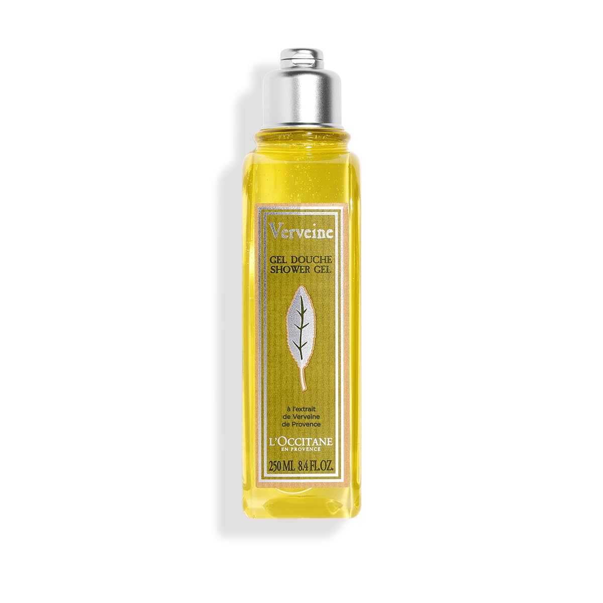 L'OCCITANE bottle front view showing verbena branding and citrus freshness