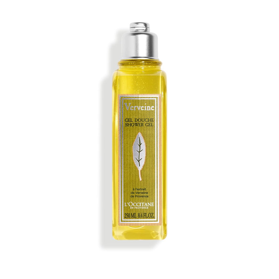 L'OCCITANE bottle front view showing verbena branding and citrus freshness