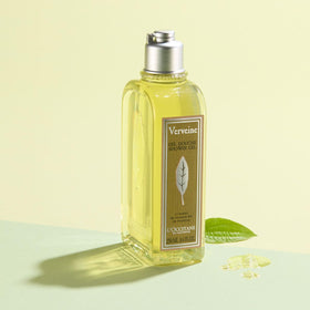 L'OCCITANE pump dispensing gel into hand for easy lathering benefit