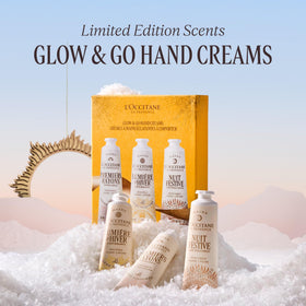 L'OCCITANE Zesty Lemon and Vanilla tubes in hand displaying travel convenience