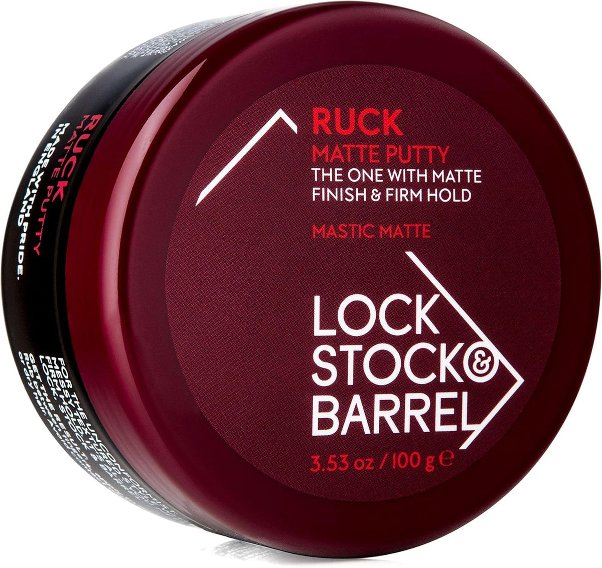 Lock Stock & Barrel jar front view showing label and compact packaging benefit