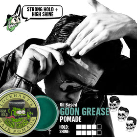 Open tin of Lockhart's Goon Grease showing smooth pomade texture for easy application
