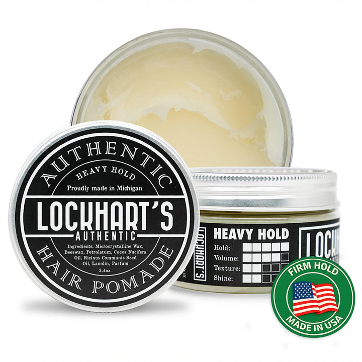 Lockhart's jar front view showing branding and heavy hold benefit