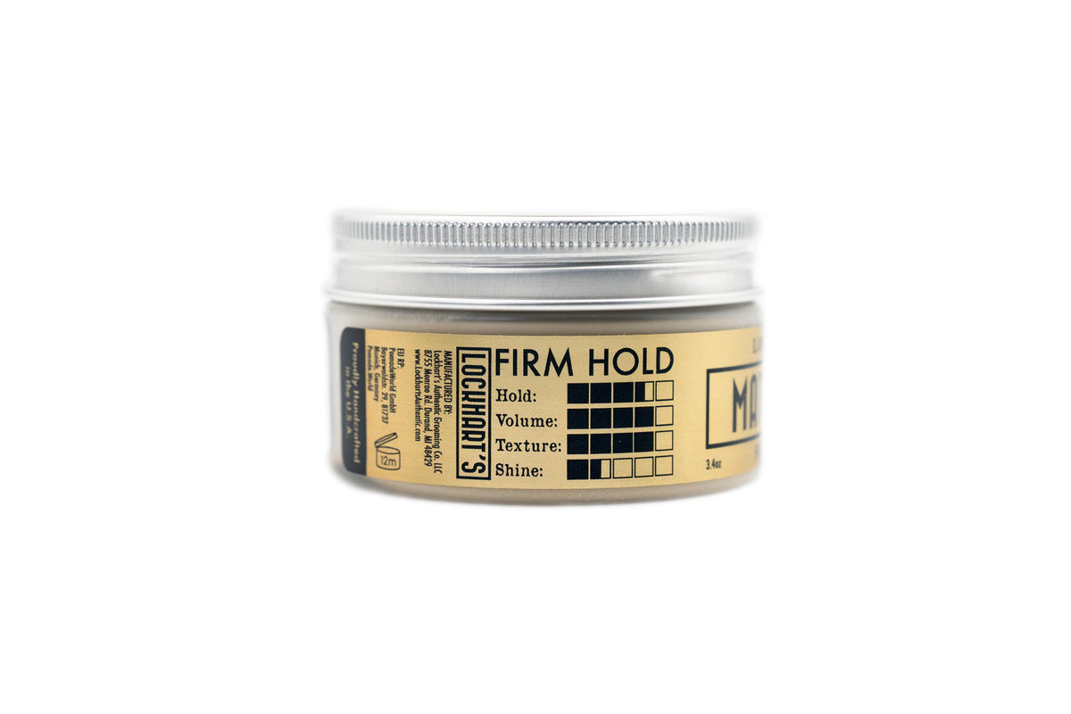Lockhart's clay texture close-up displaying matte finish and styling grit for definition