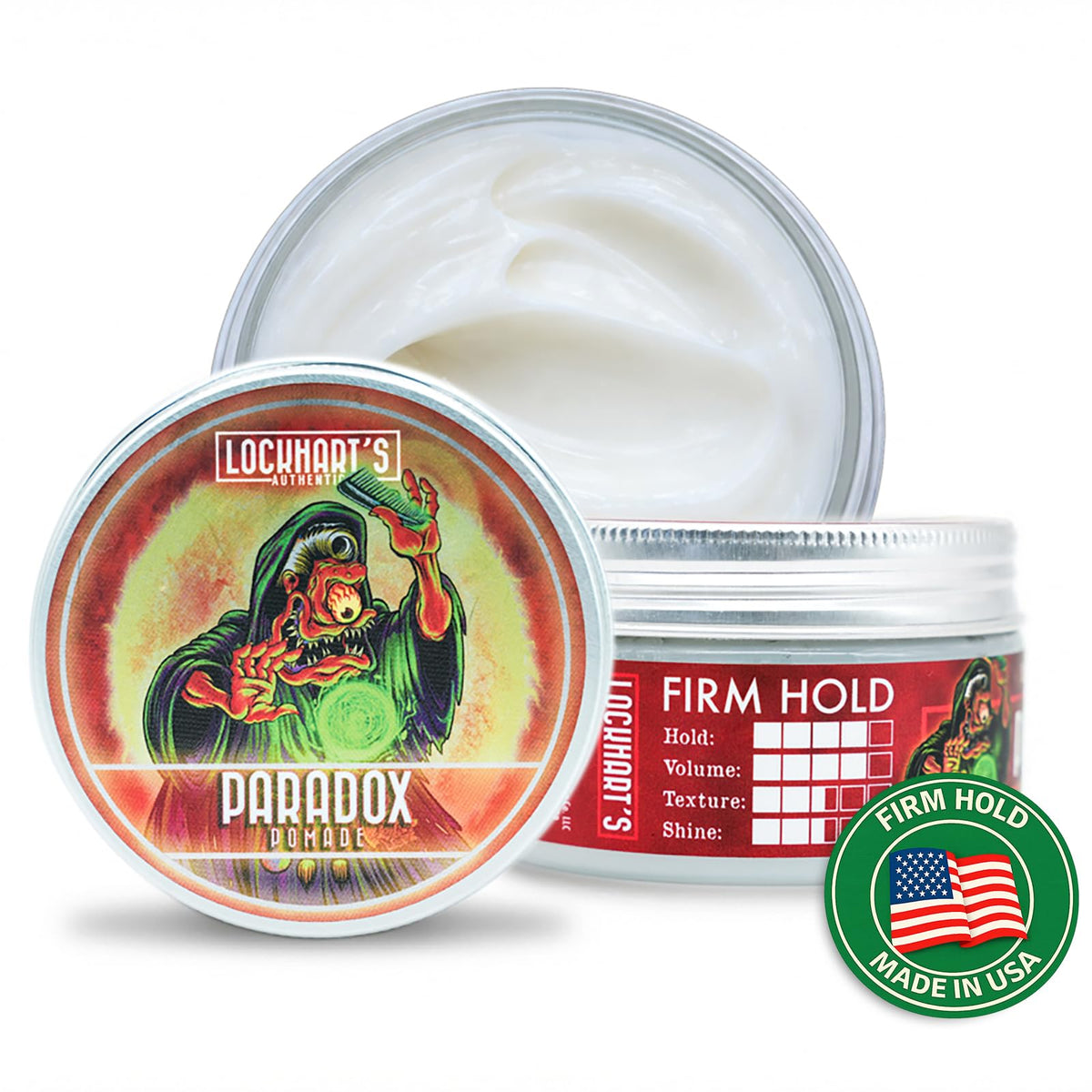 Lockhart's front jar view showing product branding and size benefit clarity