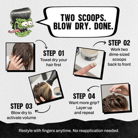 Applying Lockhart's paste to damp hair to build texture and volume