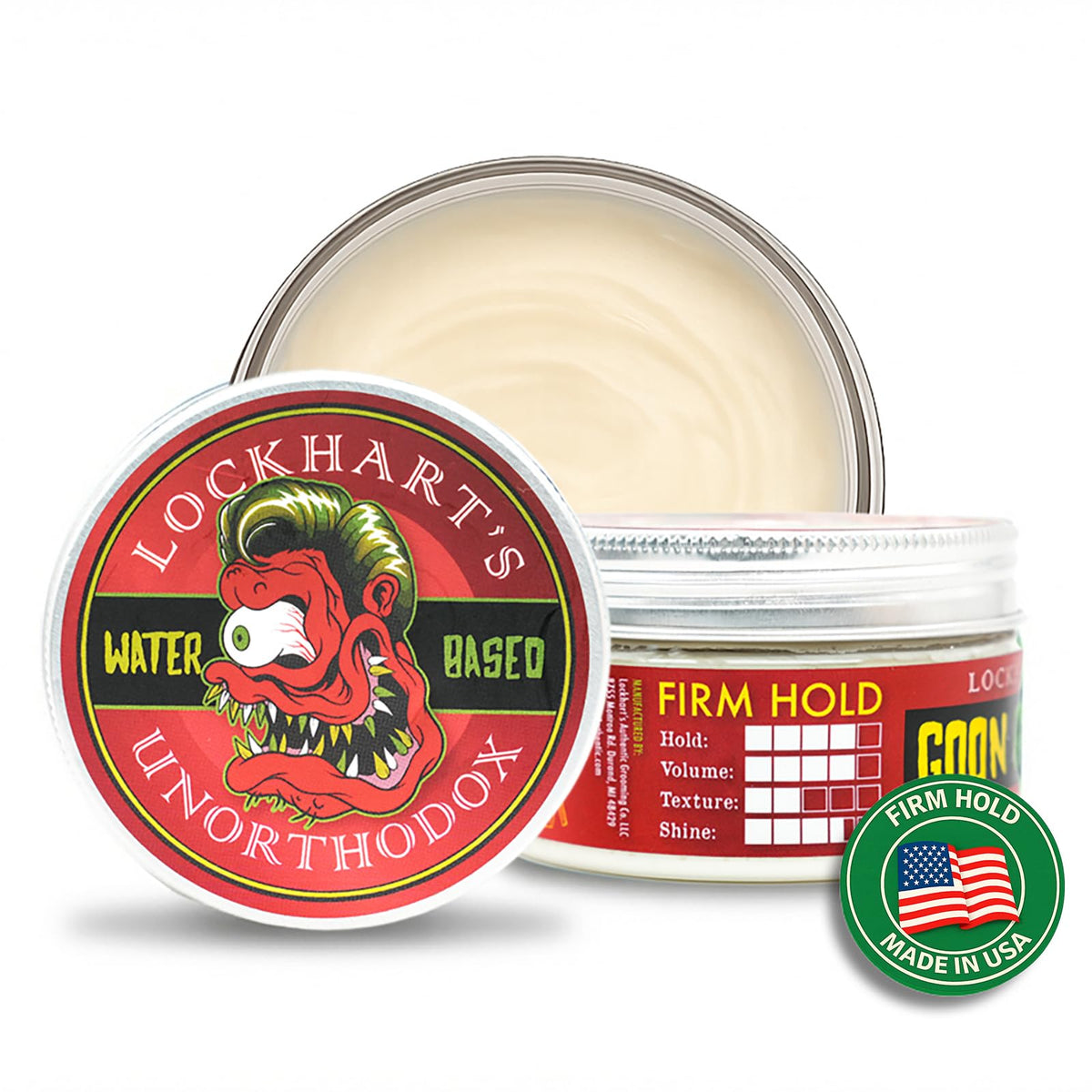 Lockhart's jar front view showing label and compact packaging benefit of clear branding