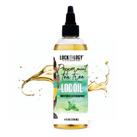 Lockology front bottle showing peppermint tea tree blend and clear labeling benefits