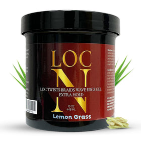 LOCN hair gel front packaging showing product label and benefit of reliable hold