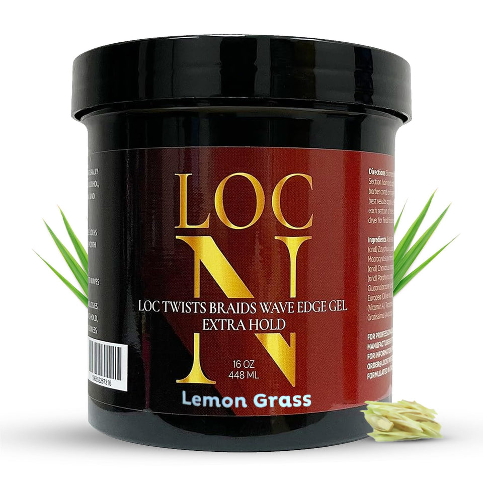 LOCN hair gel front packaging showing product label and benefit of reliable hold