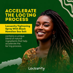 Locsanity Black Hawaiian Sea Salt granules showing gentle cleansing action