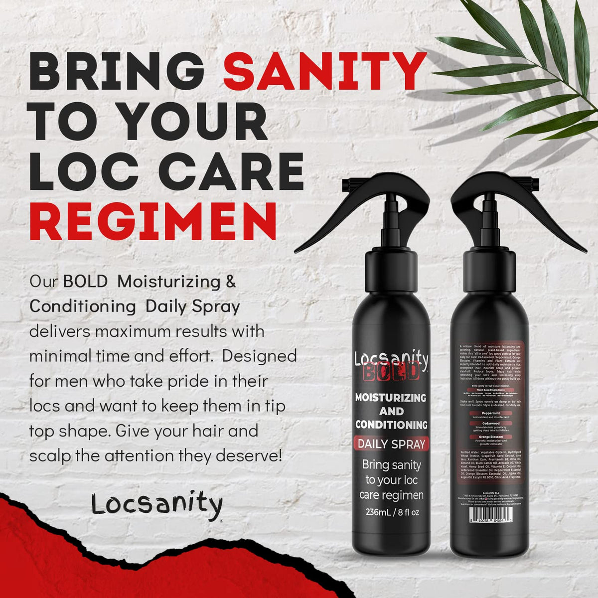 Person refreshing locs outdoors with Locsanity BOLD showing on-the-go convenience benefit