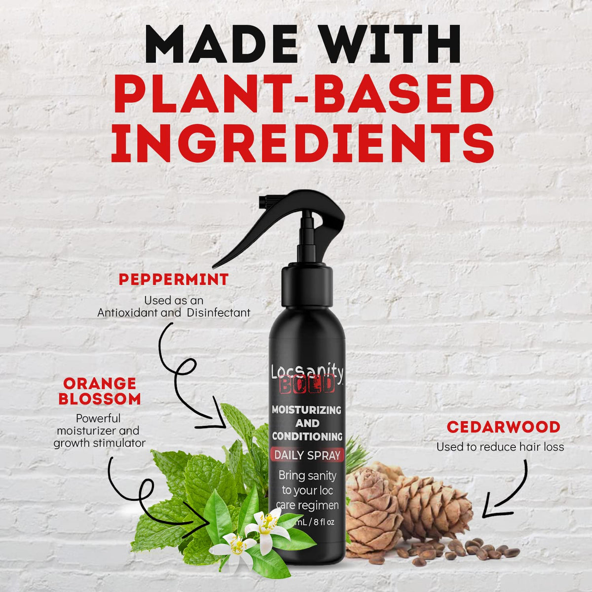 Locsanity BOLD spritz applied to dreadlocks for instant hydration benefit