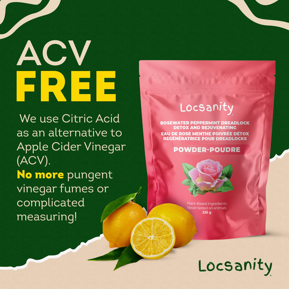 Locsanity dissolved detox soak in bowl demonstrating easy mixing and clean rinse