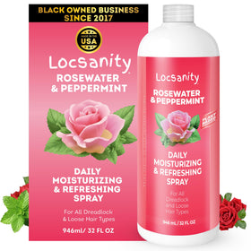 Locsanity loc spray front packaging showing clean label and volume benefit