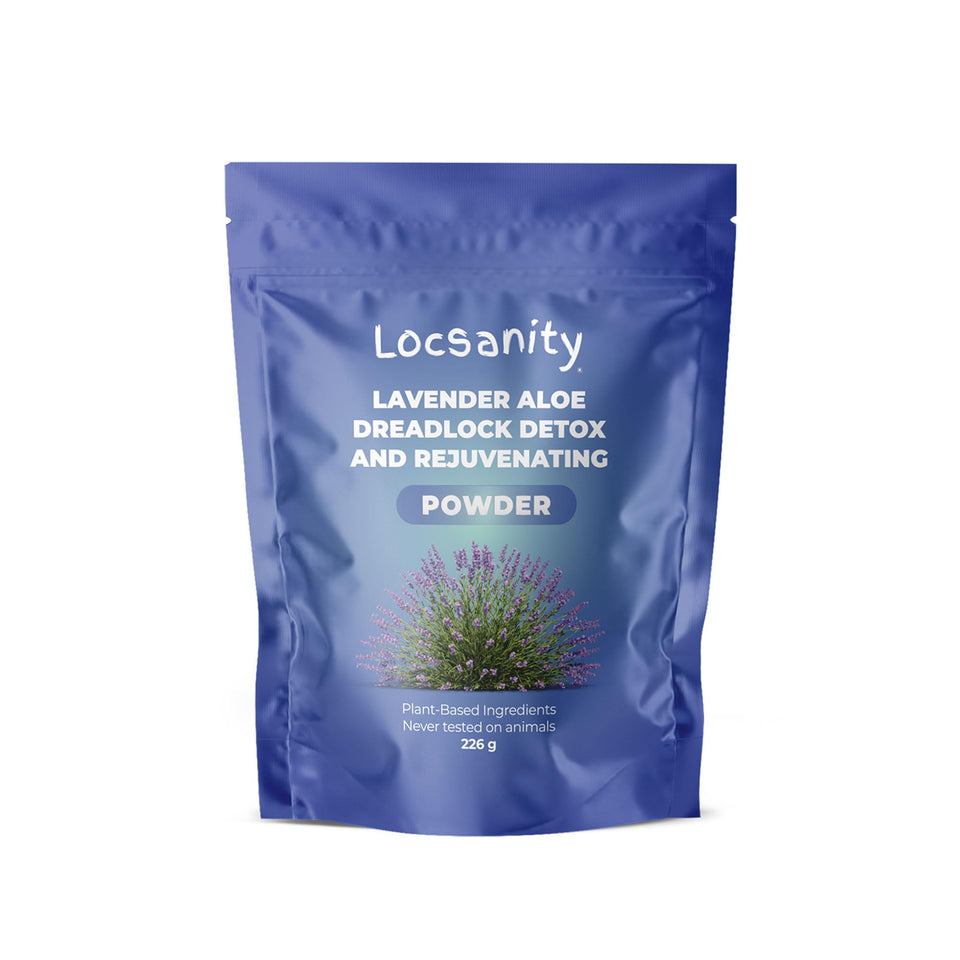 Locsanity front packaging showing clean, branded detox powder and benefit