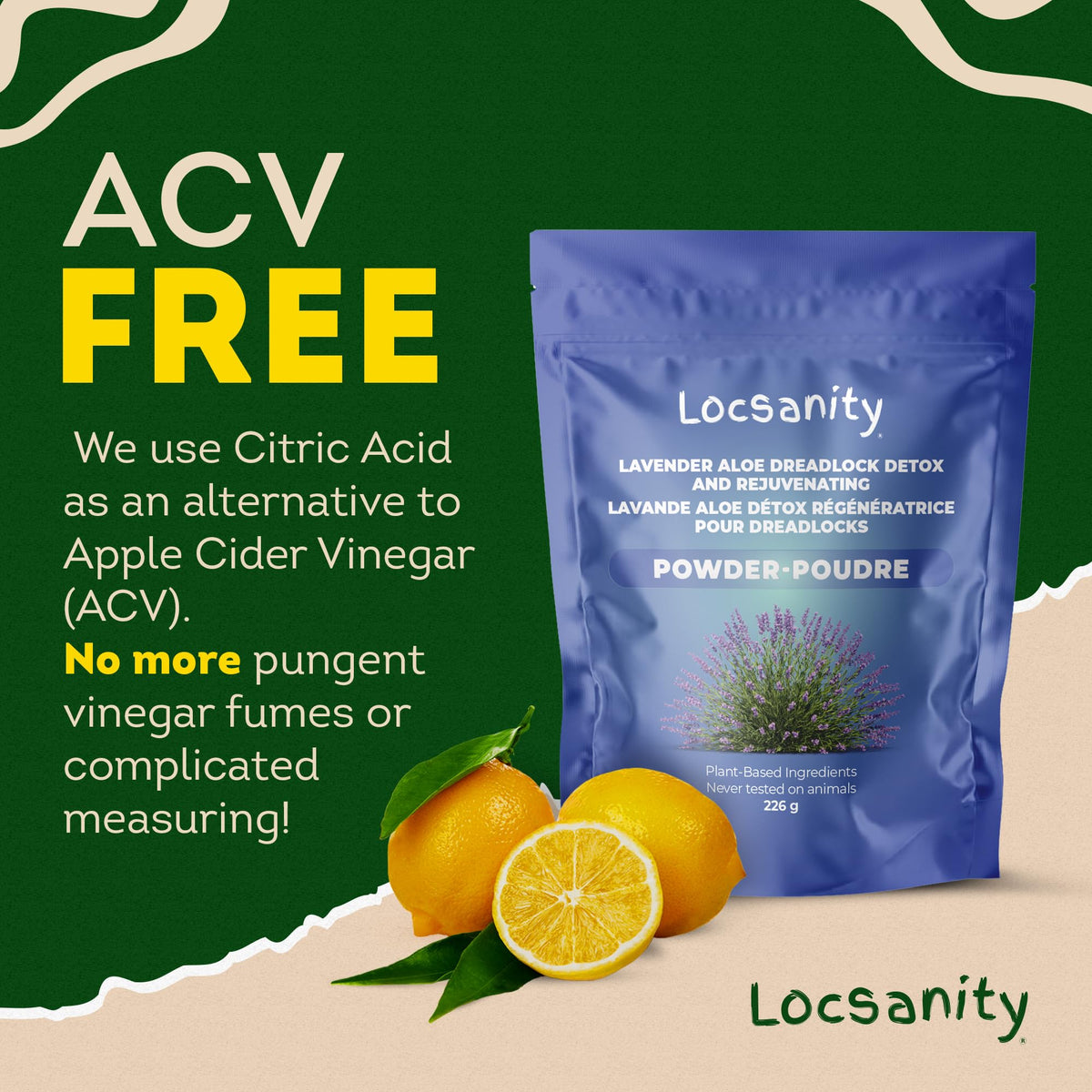 Locsanity in hands portion size illustrating how much to use and ease benefit