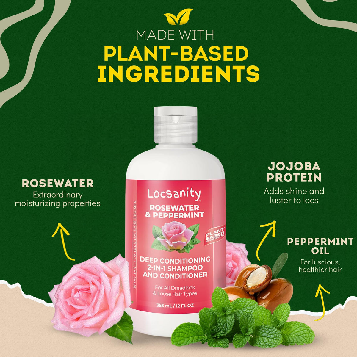 Locsanity rosewater close-up highlighting natural soothing ingredient