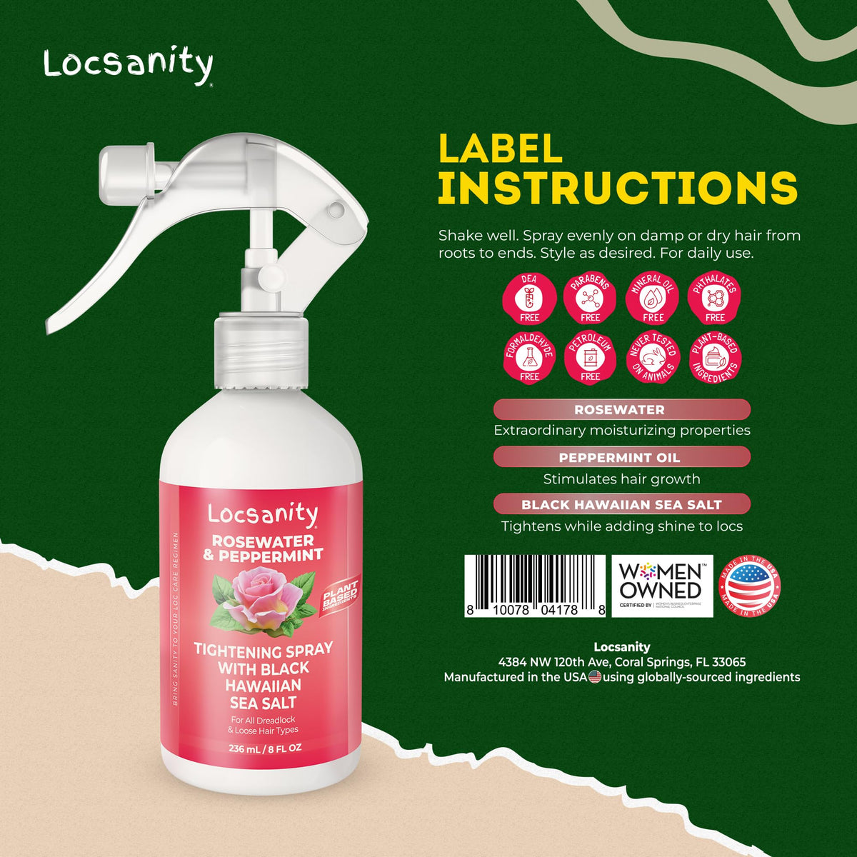 Locsanity mist on locs texture shot showing lightweight hydration
